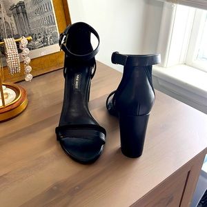 Nine West Black Stacked 4” Heels
